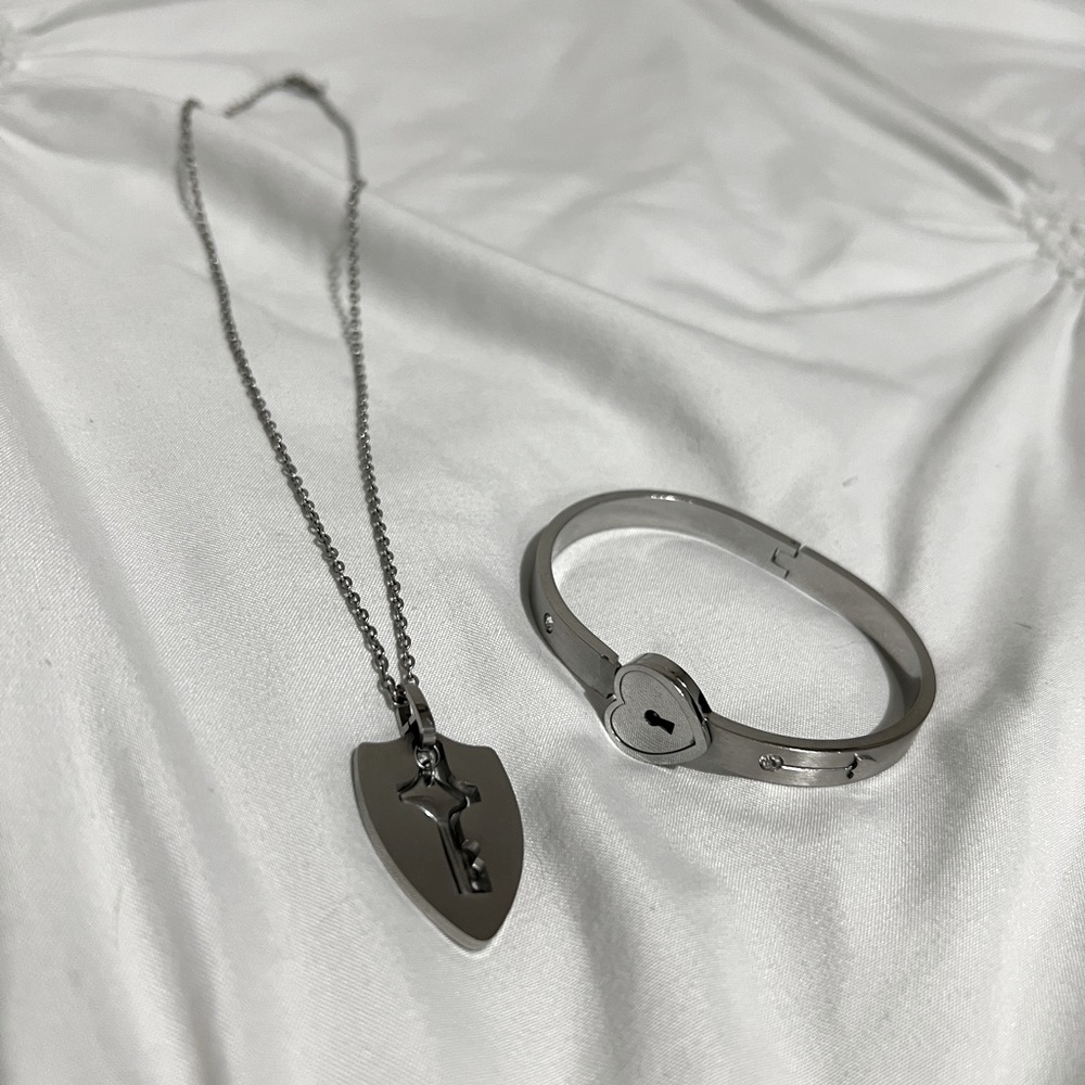 Couples lock and key bracelet/ necklace.
